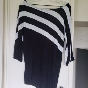 INC Black and White striped shirt Size M
